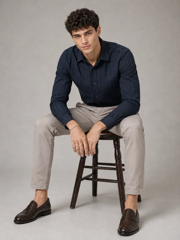 Navy_Blue_Viscose__Blend_Regular_Fit_Self_Stripe_Shirt_For_Men