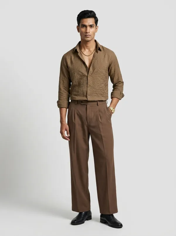 Brown_Viscose_Blend_Regular_Fit_Crushed_Texture_Shirt_For_Men