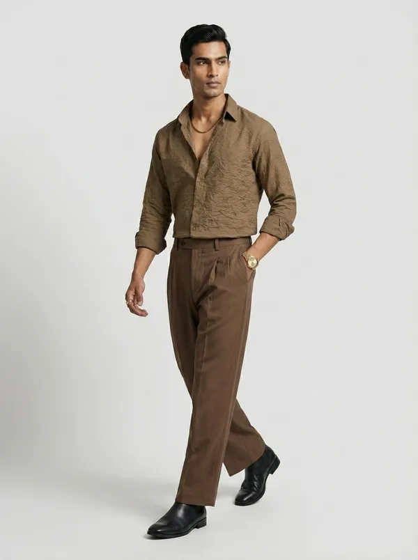 Brown_Viscose_Blend_Regular_Fit_Crushed_Texture_Shirt_For_Men