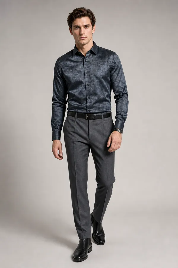 Black_Viscose_Blend_Regular_Fit_Shimmer_Shirt_For_Men