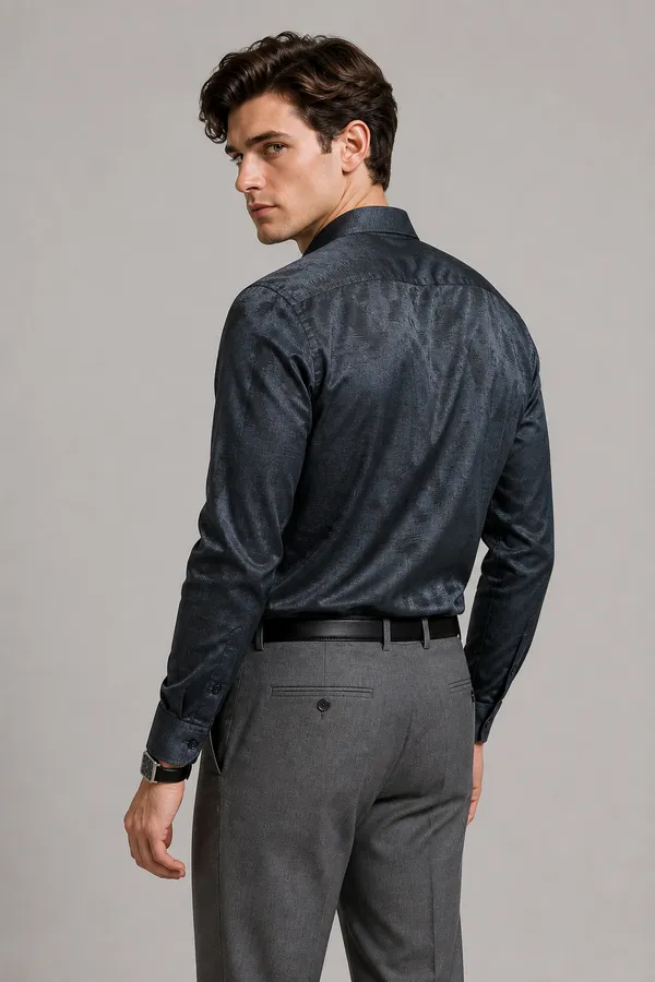 Black_Viscose_Blend_Regular_Fit_Shimmer_Shirt_For_Men