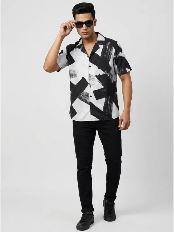 White_Viscose_Cotton_Regular_Fit_Abstract_Print_Casual_Shirt_For_Men