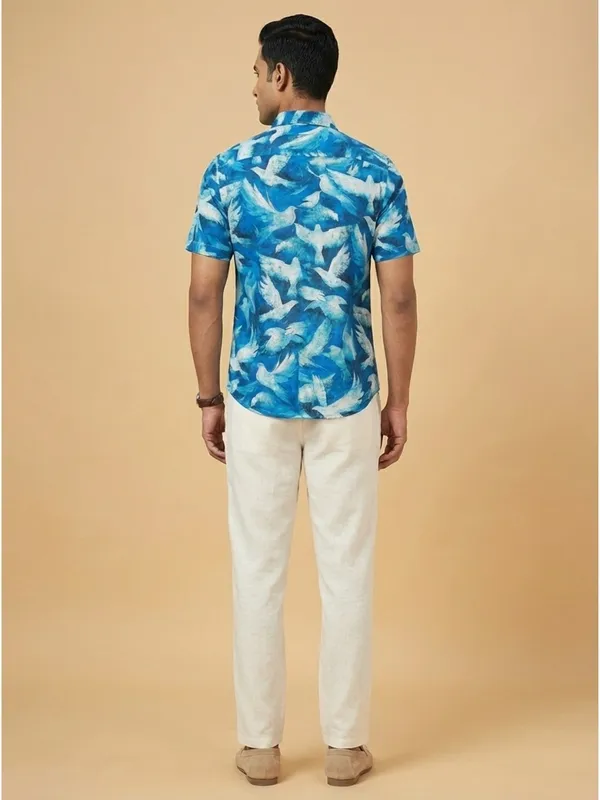 Blue_Viscose_Cotton_Regular_Fit_Bird_Print_Casual_Shirt_For_Men