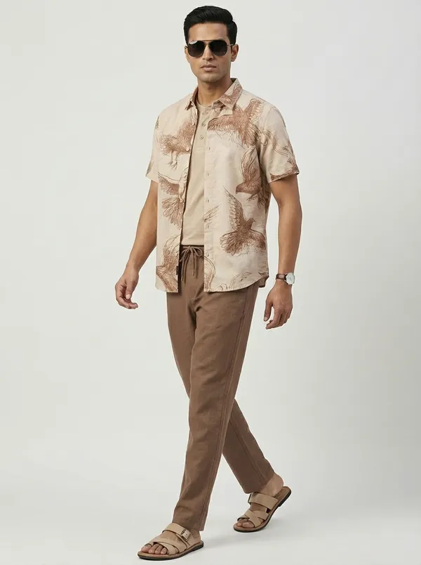 Brown_Viscose-Cotton_Regular_Fit_Bird_Print_Shirt_For_Men