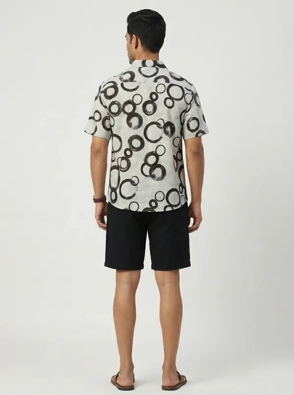 White_Viscose_Cotton_Boxy_Fit_Abstract_Print_Cuban_Collar_Shirt_For_Men