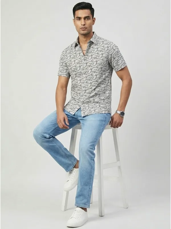 White_Viscose_Cotton_Regular_Fit_Geometric_Print_Casual_Shirt_For_Men