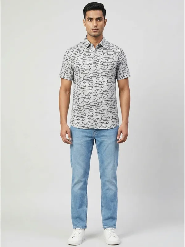White_Viscose_Cotton_Regular_Fit_Geometric_Print_Casual_Shirt_For_Men