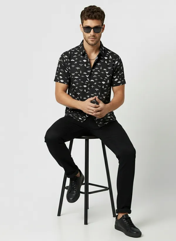 Black_Viscose_Cotton_Regular_Fit_Insect_Print_Casual_Shirt_For_Men