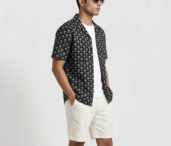 Black_Cotton_Regular_Fit_Bagru_Block_Print_Casual_Shirt_For_Men