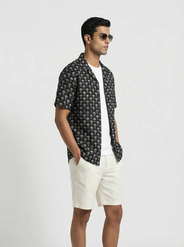 Black_Cotton_Regular_Fit_Bagru_Block_Print_Casual_Shirt_For_Men