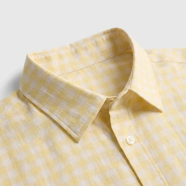 Yellow_Viscose-Cotton_Regular_Fit_Gingham_Check_Shirt_For_Men