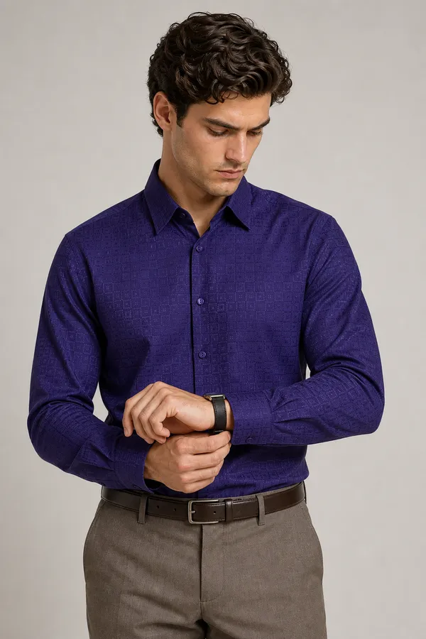 Purple_Viscose_Blend_Regular_Fit_Micro_Textured_Party_Shirt_For_Men