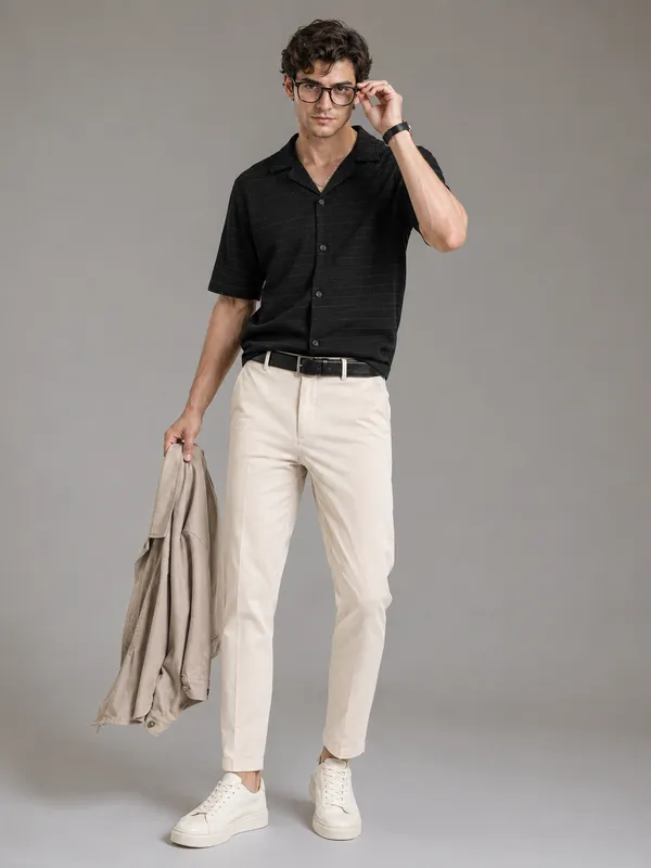 Black_Viscose-Cotton_Cuban_Collar_Relaxed_Fit_Textured_Shirt_For_Men