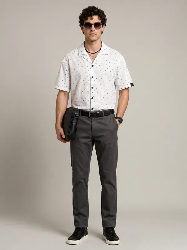 White_Viscose_Blend_Cuban_Fit_Geometric_Print_Casual_Shirt_For_Men