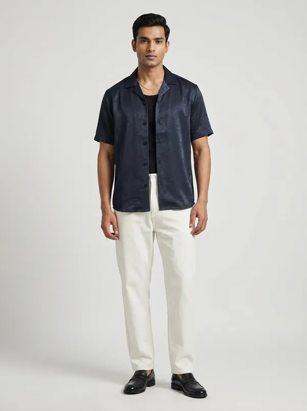 Charcoal_Viscose_Blend_Regular_Fit_Shimmer_Shirt_For_Men