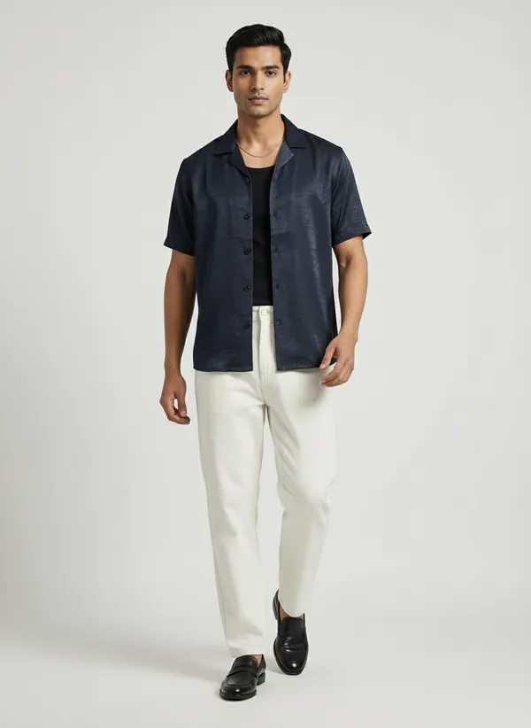 Charcoal_Viscose_Blend_Regular_Fit_Shimmer_Shirt_For_Men