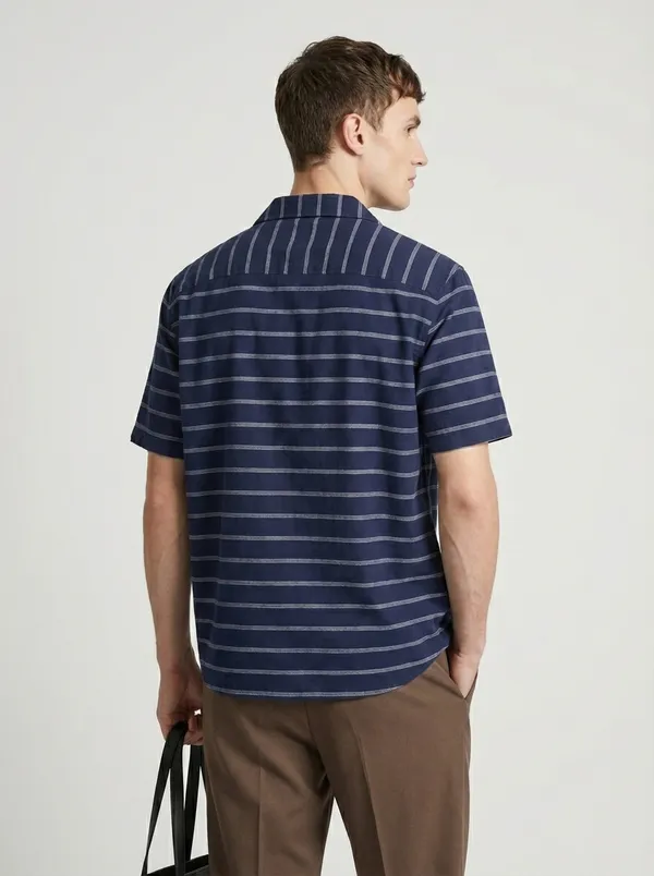 Indigo_Viscose_Blend_Relaxed_Fit_Stripe_Casual_Shirt_For_Men