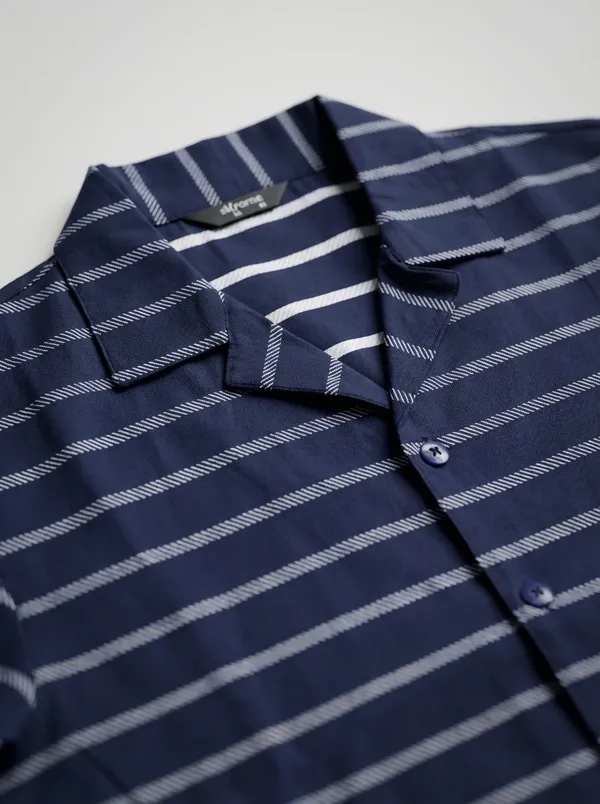 Indigo_Viscose_Blend_Relaxed_Fit_Stripe_Casual_Shirt_For_Men