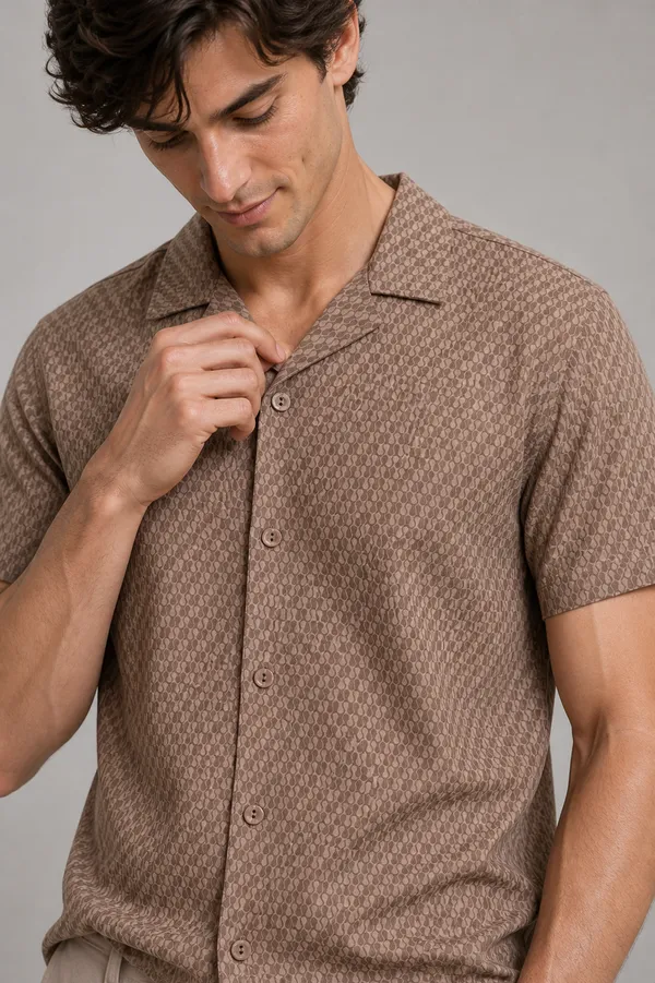 Brown_Viscose_Blend_Relaxed_Fit_Self_Textured_Dobby_Shirt_For_Men
