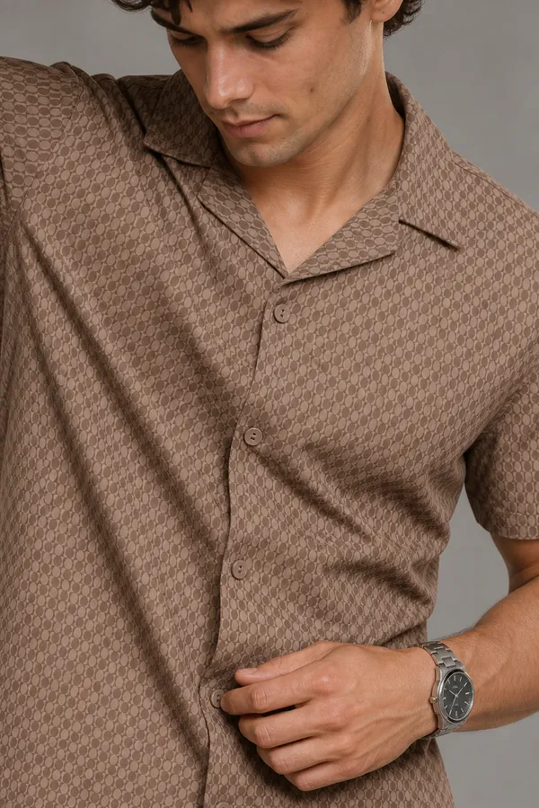 Brown_Viscose_Blend_Relaxed_Fit_Self_Textured_Dobby_Shirt_For_Men