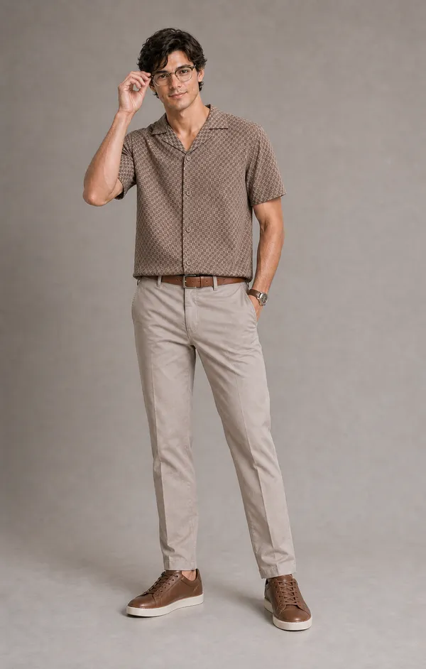 Brown_Viscose_Blend_Relaxed_Fit_Self_Textured_Dobby_Shirt_For_Men