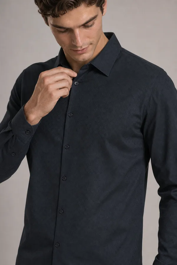 Charcoal_Viscose_Blend_Regular_Fit_Self_Textured_Dobby_Shirt_For_Men
