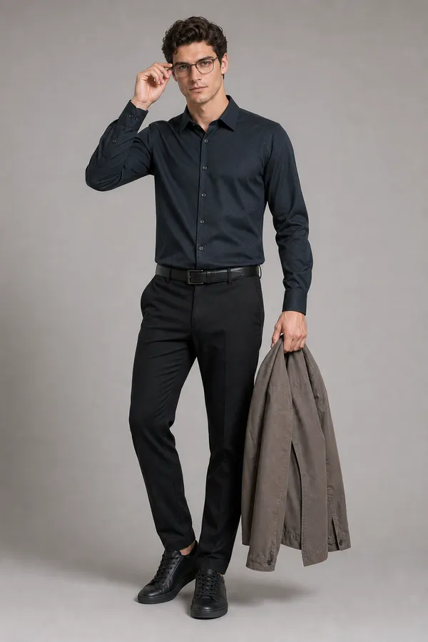 Charcoal_Viscose_Blend_Regular_Fit_Self_Textured_Dobby_Shirt_For_Men