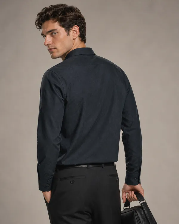 Charcoal_Viscose_Blend_Regular_Fit_Self_Textured_Dobby_Shirt_For_Men