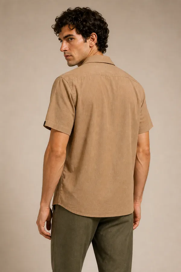 Brown_Viscose_Blend_Cuban_Fit_Waffle_Texture_Casual_Shirt_For_Men