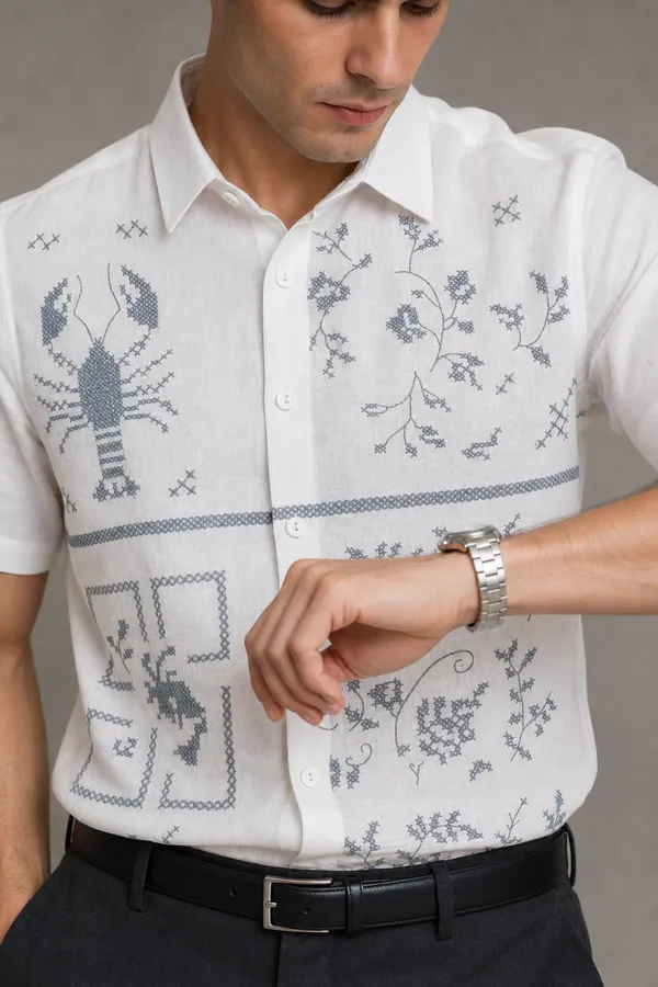 White_Cotton_Regular_Fit_Embroidered_Casual_Shirt_For_Men