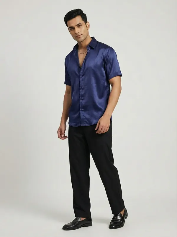 Navy_Satin_Regular_Fit_Solid_Cuban_Collar_Party_Shirt_For_Men