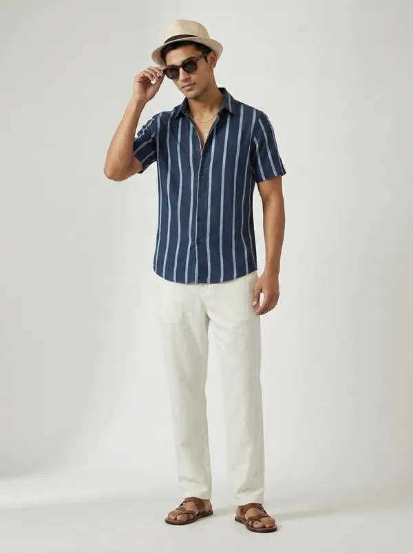 Indigo_Viscose_Cotton_Regular_Fit_Striped_Casual_Shirt_For_Men