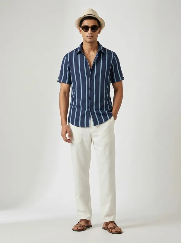 Indigo_Viscose_Cotton_Regular_Fit_Striped_Casual_Shirt_For_Men