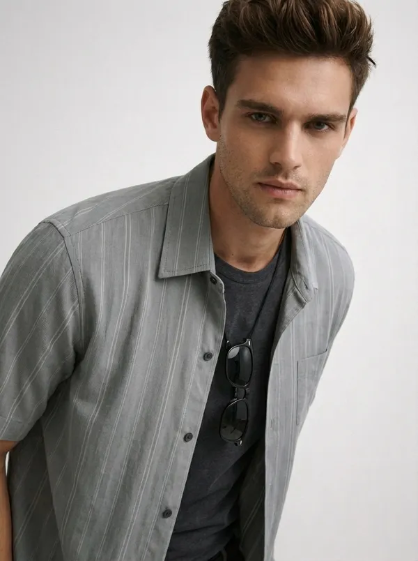 Grey_Viscose_Blend_Regular_Fit_Vertical_Stripe_Casual_Shirt_For_Men