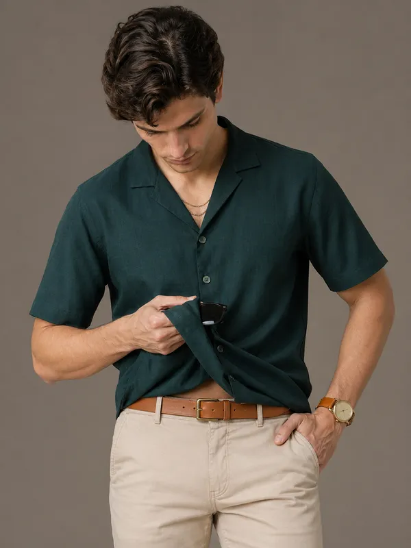 Bottle_Green_Casual_Mens_Shirt