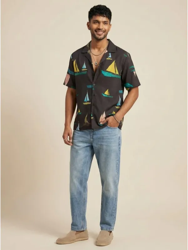 Black_Abstract_Print_Casual_Mens_Shirt