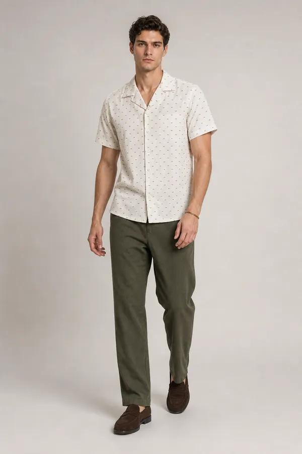 White_Weave_design_Casual_Shirt