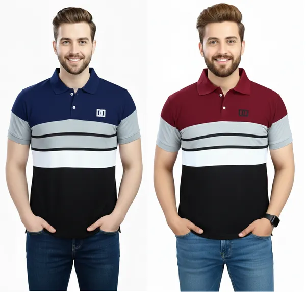 Regular_Fit_Collar_Neck_Half_Sleeve_Breathable_And_Comfortable|_Soft|_Casual_Wear|Polo_T-Shirt_For_Men'S_(_Pack_Of_2_)