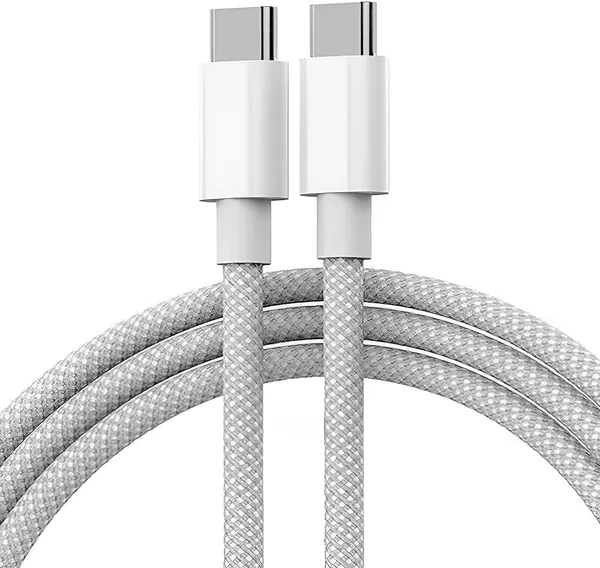 White_And_Grey_Copper_Braided_Usb_Type-C_To_Type-C_Cable_Pack_Of_2