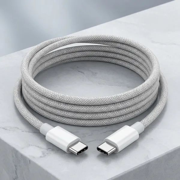 White_And_Grey_Copper_Braided_Usb_Type-C_To_Type-C_Cable_Pack_Of_2