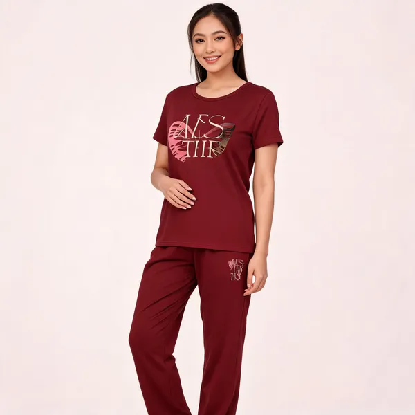 Maroon_Cotton_Lycra_Printed_Relaxed_Night_Suit_For_Women