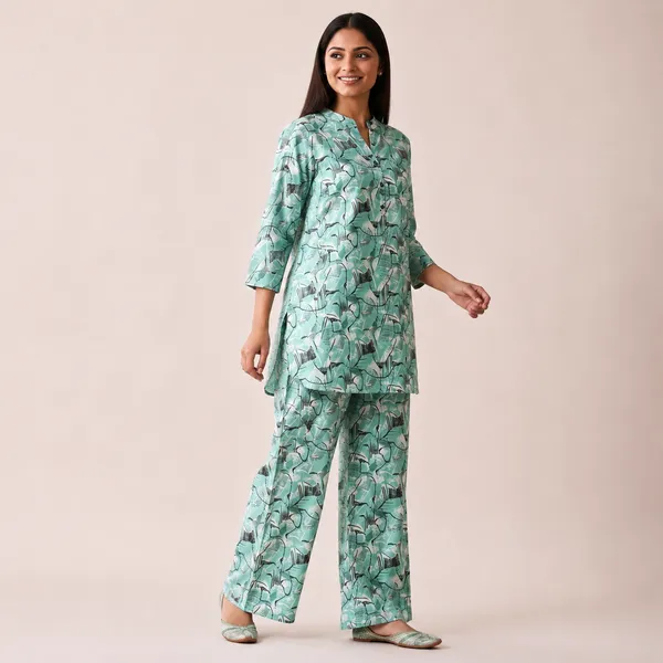 Mint_Green_Rayon_Floral_Print_Kurta_Palazzo_Set_For_Women