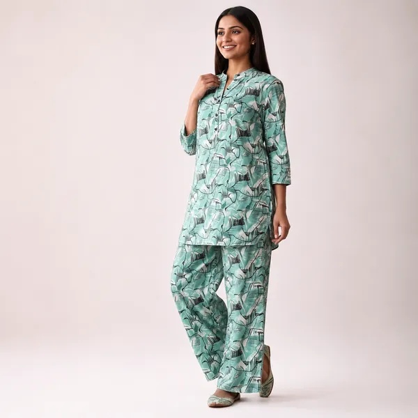 Mint_Green_Rayon_Floral_Print_Kurta_Palazzo_Set_For_Women
