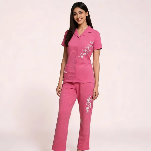 Pink_Cotton_Lycra_Embroidered_Relaxed_Night_Suit_For_Women