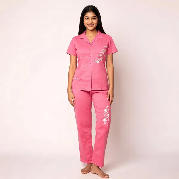 Pink_Cotton_Lycra_Embroidered_Relaxed_Night_Suit_For_Women