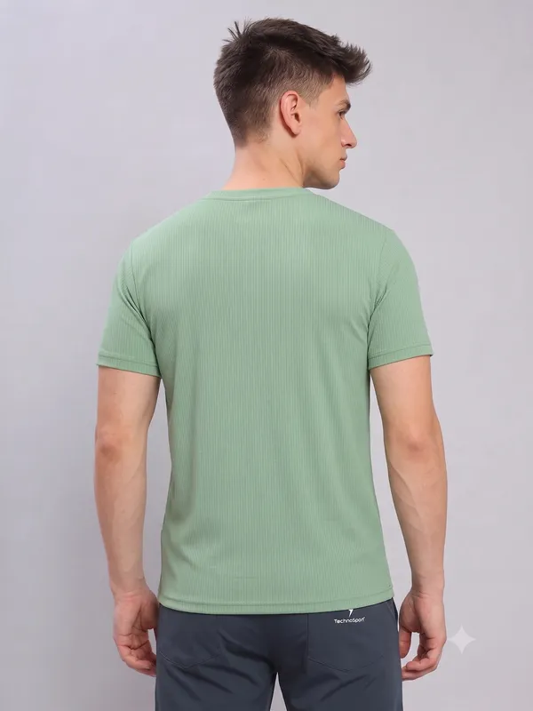 Green_Ribbed___Regular_Fit_Crew_Neck_T-Shirt_For_Men