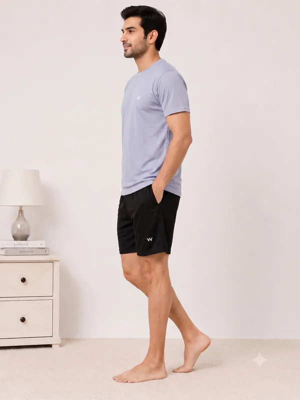 Lavender__Relaxed_Fit_T-Shirt_And_Shorts_Set_For_Men