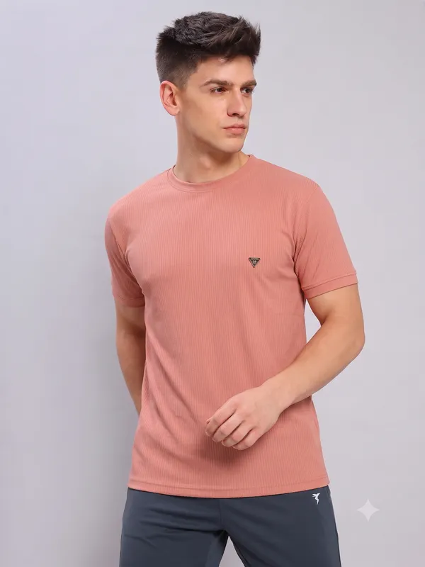 Coral_Ribbed___Regular_Fit_Crew_Neck_T-Shirt_For_Men
