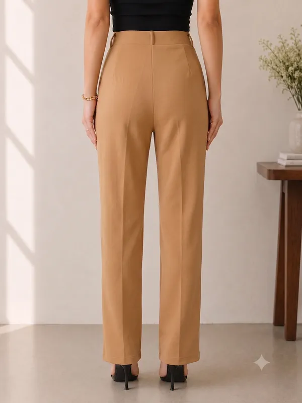 Beige___High_Waist_Pleated_Straight_Leg_Trousers_For_Women
