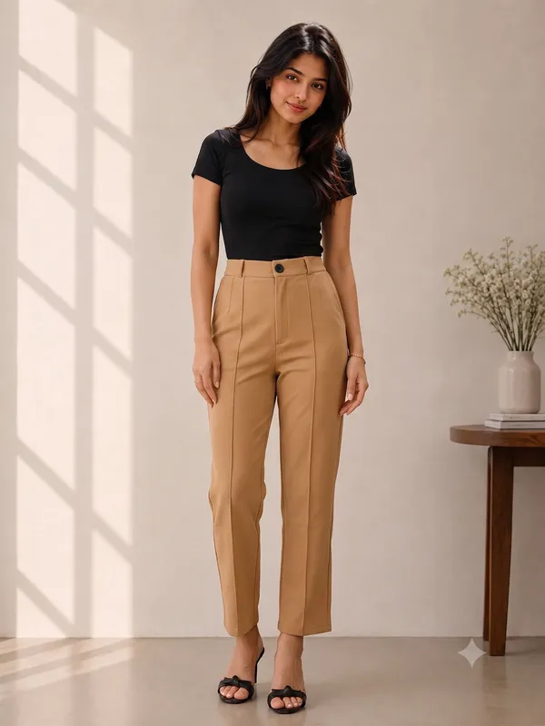 Beige___High_Waist_Pleated_Straight_Leg_Trousers_For_Women